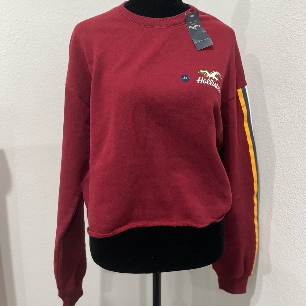 Hollister red crop top sweater